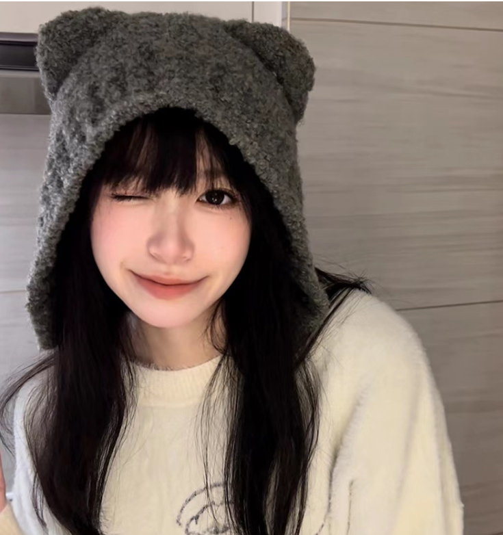 냥이 니트 모자 겨울 니트모자 털모자 벙거지 귀여운 모자
